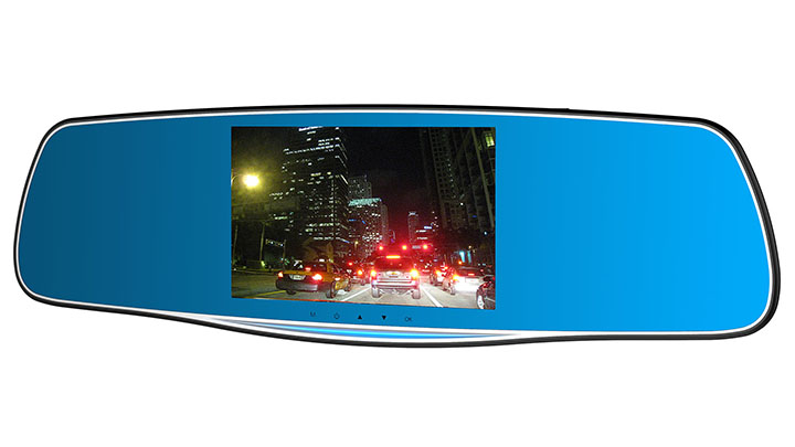 Brigele DR 3302 rearview mirror dash cam color image - front view