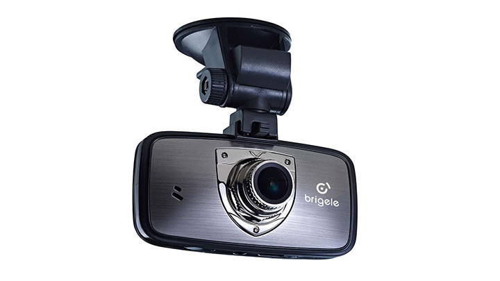 Brigele DR 4100 G compact dash cam color image - front with suction cup holder with GPS module