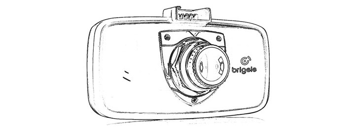 Brigele DR 4100 G compact dash cam drawing
